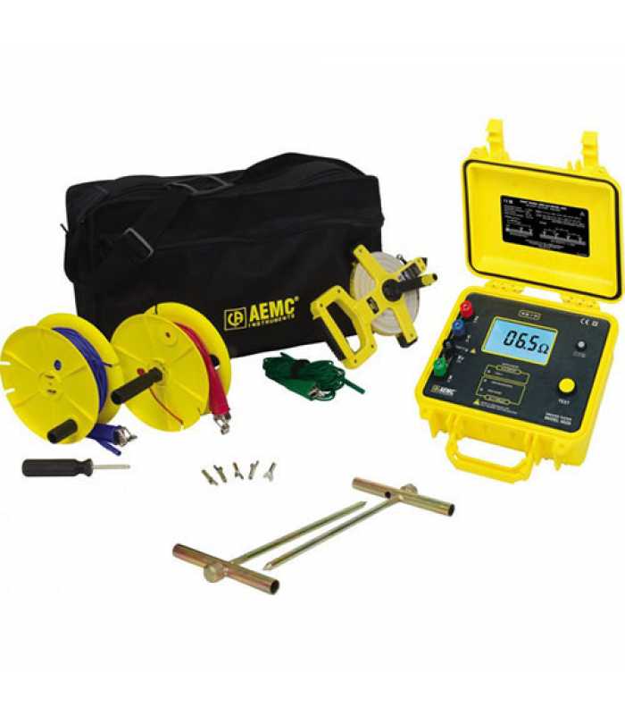 AEMC 4620 KIT-150FT [2135.19] 4-Point Digital Ground Resistance Tester Kit with 150ft Leads for 3-Point Testing
