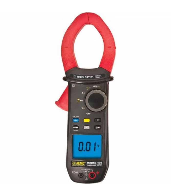 AEMC 403 [2139.21] 1000V AC / DC, 1000A AC / 1500A DC True RMS Clamp-On Meter, 1.89" Jaw Size