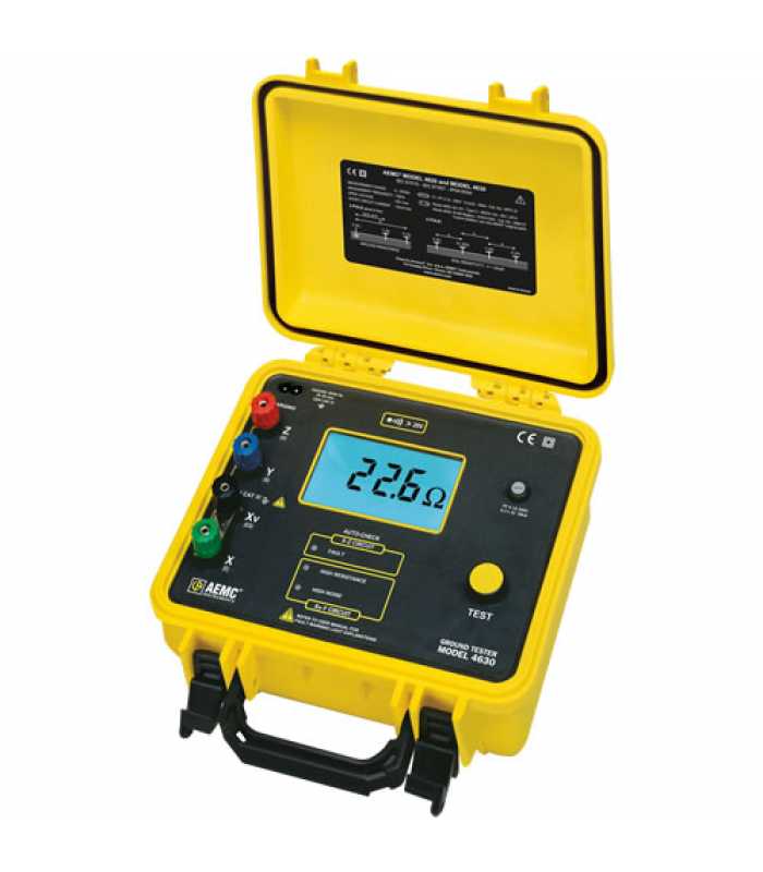AEMC 4630 [2130.44] 4-Point Digital Ground Resistance Tester w/ Rechargeable Battery Pack