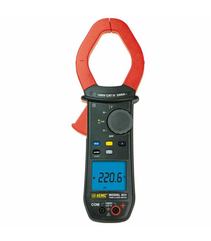 AEMC 601 [2139.30] 1000VAC/DC, 2000AAC TRMS Clamp On Meter, Ohms, Continuity, Temperature