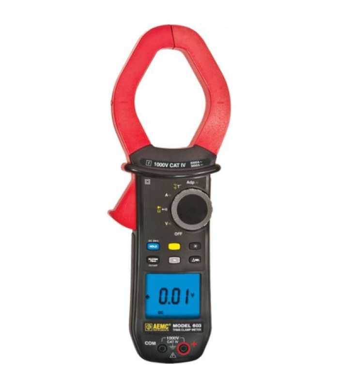 AEMC 603 [2139.31] 1000V AC / DC, 2000A AC / 3000A DC True RMS Clamp-On Meter, 2.36" Jaw Size