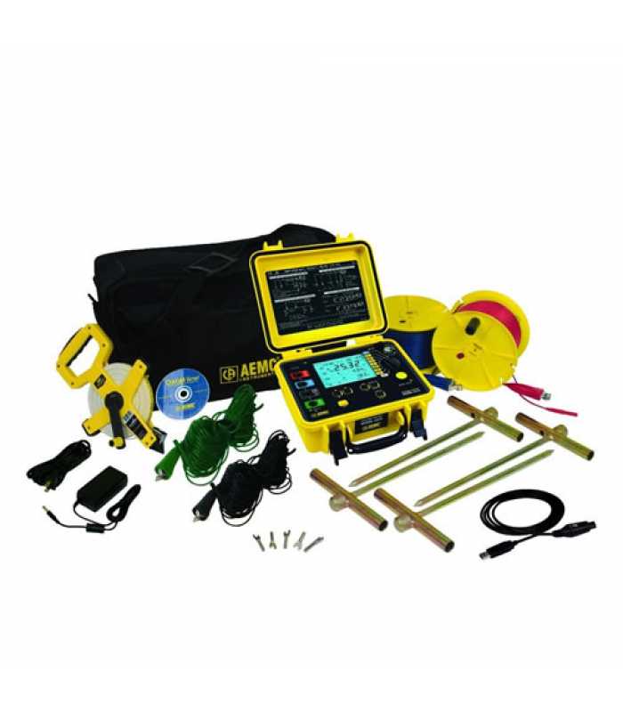 AEMC 6472 KIT-500FT [2135.54] 2-Point, 3-Point and 4-Point Digital Ground Resistance Tester w/ 500 ft Leads