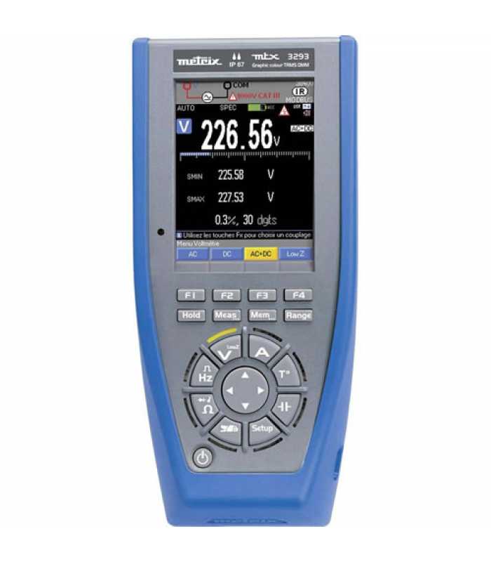 AEMC MTX 3293-BT [2154.06] Digital Multi Meter (ASYC IV, TRMS, 100,000-cts, Bluetooth, USB, Color Graphical Display)