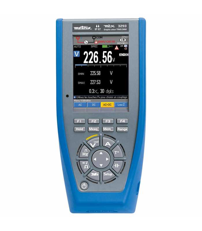 AEMC MTX 3293B-BT [2154.06] Digital Multi Meter (ASYC IV, TRMS, 100,000-cts, Bluetooth, USB, Color Graphical Display)