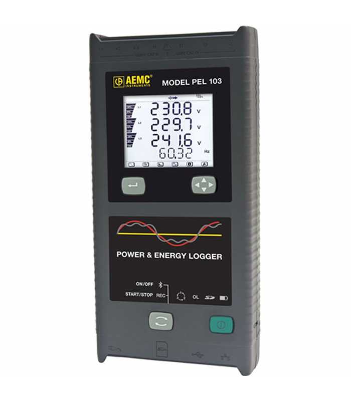 AEMC PEL 103 Basic [2137.62] Single/Three-Phase Power & Energy Logger (with LCD, no sensors)