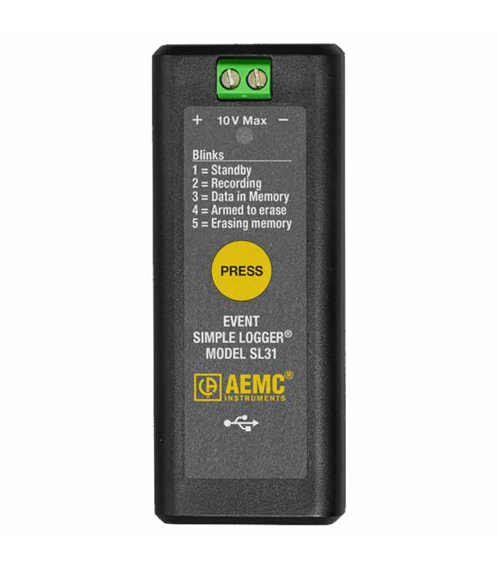AEMC SL31 [2156.31] Simple Logger Data Logger, 0 to 5 VDC, Event*DISCONTINUED NO REPLACEMENT*