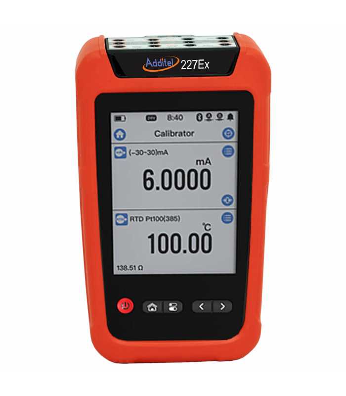 Additel ADT 227EX [ADT227-HART] ATEX Certified Intrinsically Safe Multifunction Process Calibrator With HART Communication