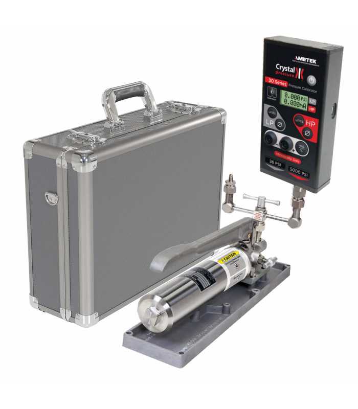 Ametek Crystal 30 [IS31-16PSI-FOV] Single Digital Pressure Calibrator 0 to 16 PSI w/Pump System F (Oil) 0 to 15000 PSI/1000 Bar, Aluminum Case