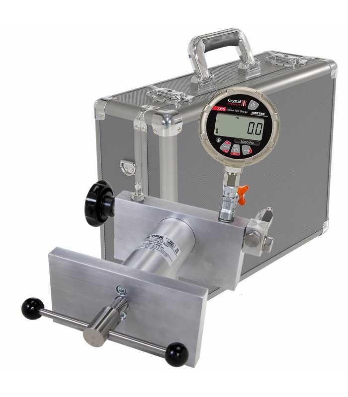 Ametek Crystal XP2i [15PSIXP2I-DOX] Digital Pressure Gauge w/Pump System D (Oil) 0 to 5000 psi, 0.1% Accuracy, 1/4NPT Male, Aluminum Case, Gauge 15 PSI