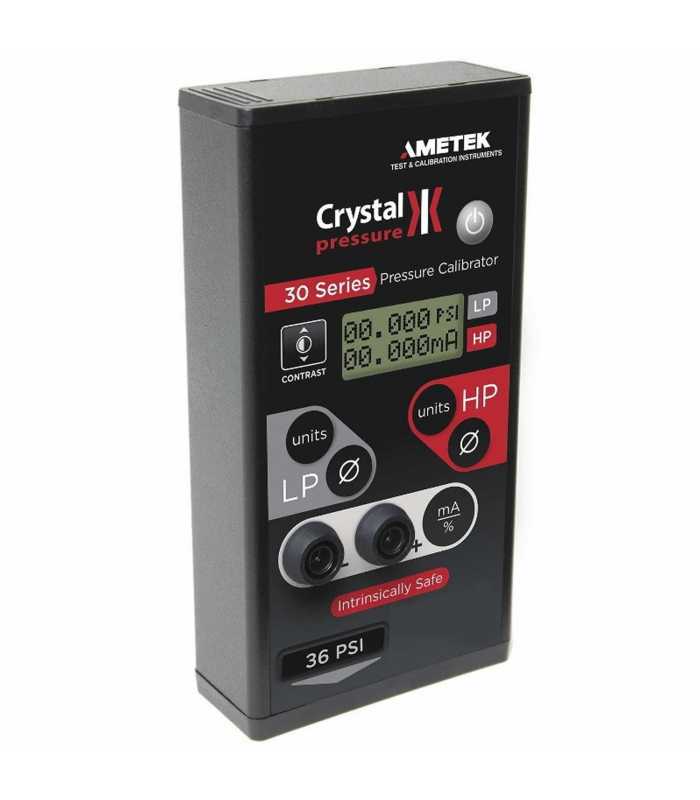 Ametek Crystal 30 [IS33-36/5000PSI] Dual Sensor Digital Pressure Calibrator, Standard Manifold, 36 psi / 5000 psi