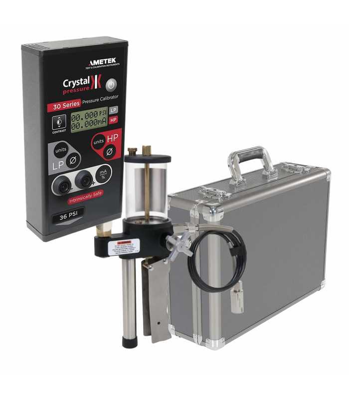 Ametek Crystal 30 [IS31-16PSI-CXX] Single Digital Pressure Calibrator 0 to 16 PSI w/Pump System C (Oil) 0 to 3000 psi/200 Bar, Aluminum Case