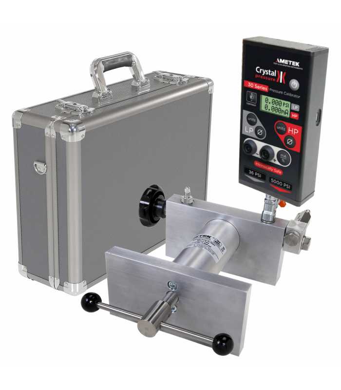 Ametek Crystal 30 [IS31-16PSI-DOX] Single Digital Pressure Calibrator 0 to 16 PSI w/Pump System D (Oil) 0 to 5000 PSI/350 Bar, Aluminum Case