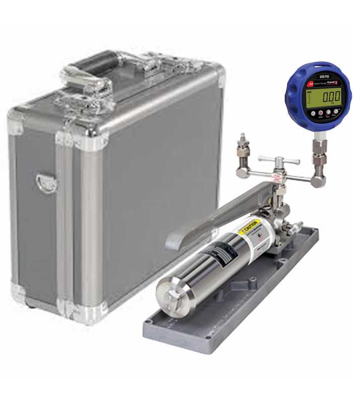 Ametek Crystal M1 [M1-30PSI-FWV] Digital Pressure Gauge, 1/4" NPT Male, 0 to 30 PSI w/ Pump System F (Water) 0 to 15 000 psi/1000 bar