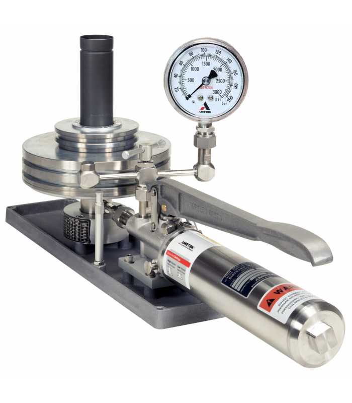 Ametek PK II [PK2-30-SS-1A/C] Pneumatic Deadweight Tester, 1 to 30 psi (1 psi increments) w/±0.015% Of Reading; Standard or Local Gravity With Calibration Report