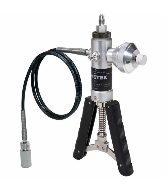 Ametek Crystal T-975-CPF Pneumatic Pressure Pump With CPF Hose and Fittings, -0.91 to 40 Bar (-13.1 to 580 Psi)