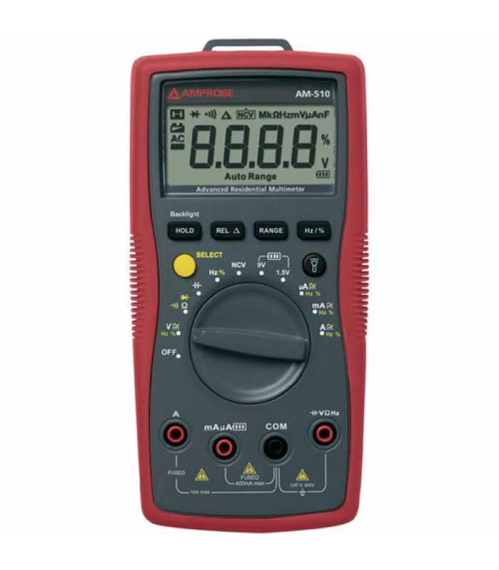 Amprobe AM-510 CAL [5160524] Commercial/Residential Digital Multimeter with Voltect NCV Detector and NIST Calibration