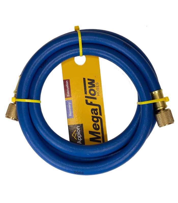 Appion MegaFlow [MH380006EAB] 3/8in Recovery Hose, 6ft 3/8in FL to 1/4in FL, Blue