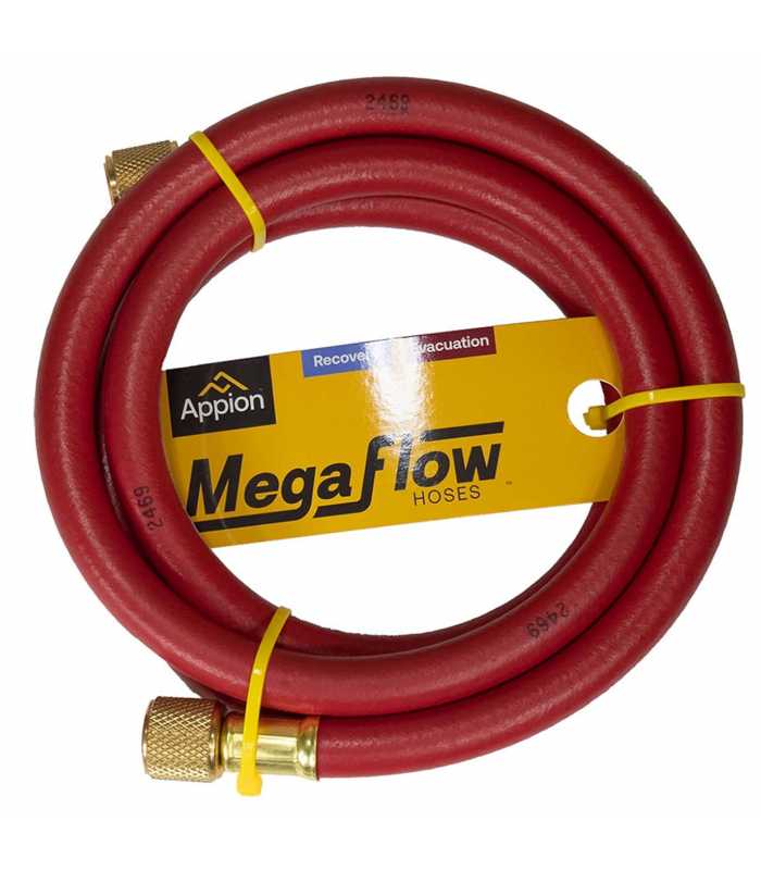 Appion MegaFlow [MH380006EAR] 3/8in Recovery Hose, 6ft 3/8in FL to 1/4in FL, Red
