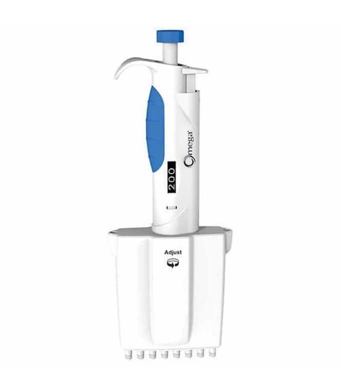 Argos Technologies 24501-19 Omega 8 Channel Mechanical Adjustable-Volume Pipette, 0.5 to 10 µL, 1/EA