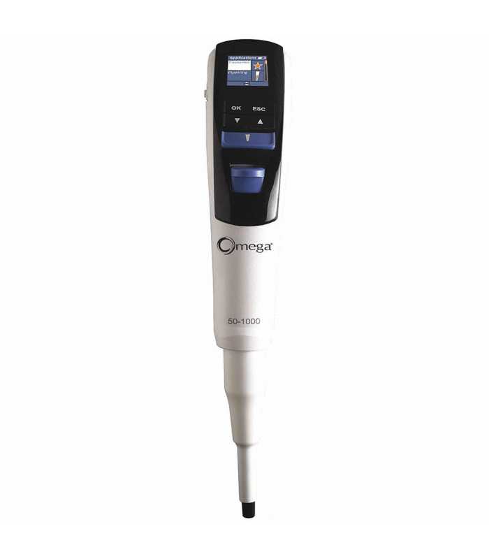 Argos Technologies 24501-28 Omega Electronic Pipette, Single Channel, 50 to 1000 µL, 1/EA