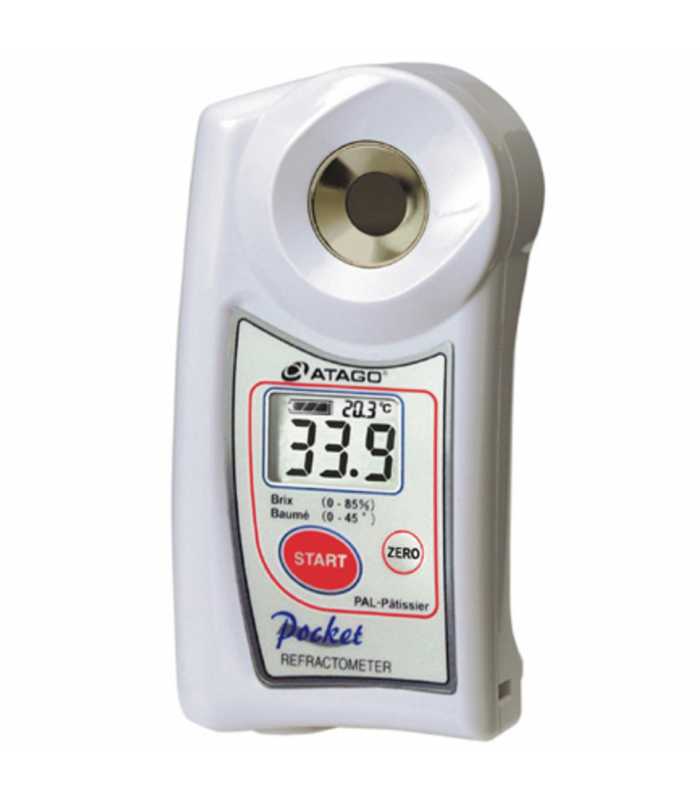 Atago PAL-Patissier [4508] Digital Handheld Pocket Meter, 0 to 85% Brix Scale Range, 32 to 113°F Sugar Baume