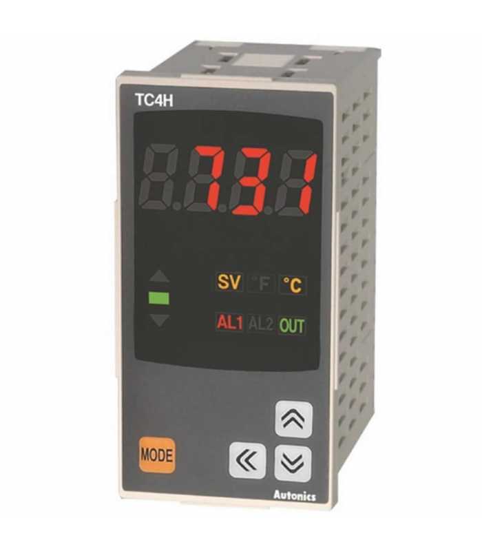 Autonics TC Series [TC4H-N4R] Temperature Indicator, 1/8 DIN vertical (48x96 mm), Single display 4 Digit, PID Control, Relay and SSRD, No Alarm Output, 100-240 VAC