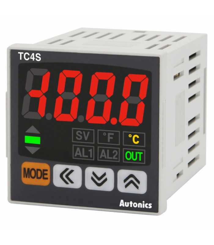 Autonics TC Series [TC4S-N4R] Temperature Indicator, 1/16 DIN (48x48 mm), Terminal Block, Single display 4 Digit, Relay and SSRD, 100-240 VAC