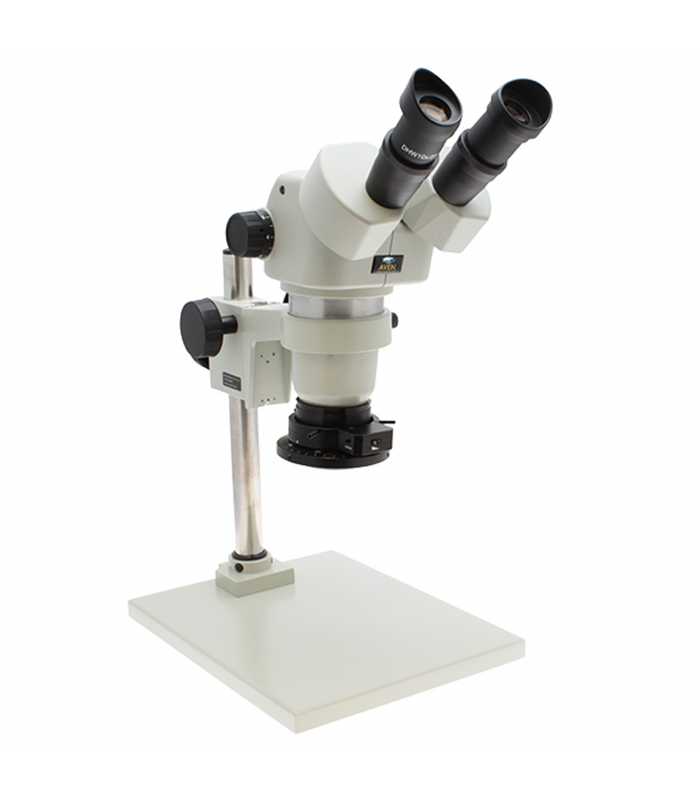 Aven Tools SPZ-50 [26800B-373-2] Stereo Zoom Binocular Microscope System with LED Ring Light, Adjustable Polarizer, Pole Stand, 6.7x to 50x
