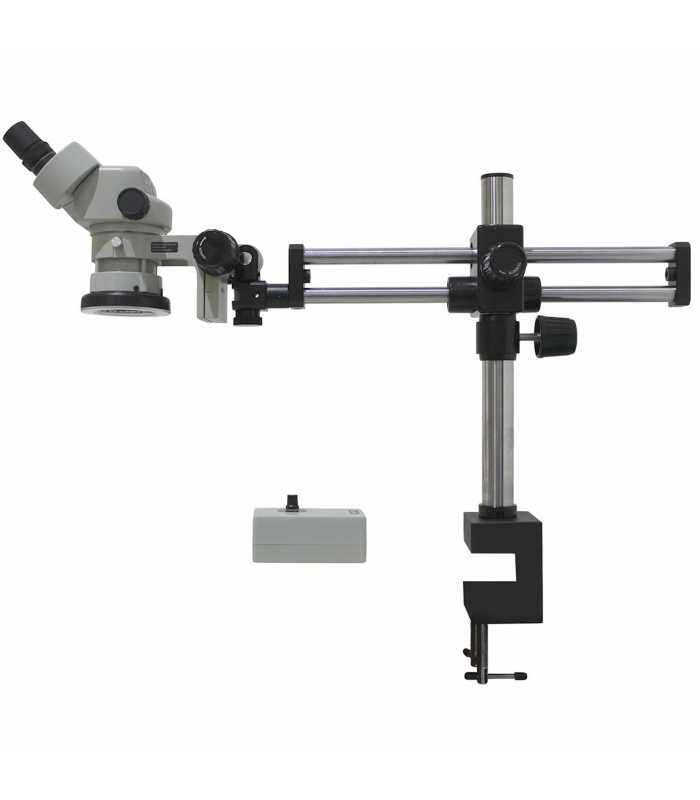 Aven Tools DSZ-44 [DSZ44-209-536] Stereo Zoom Binocular Microscope on Dual Arm Boom Stand with Integrated Ring Light, 10x to 44x Magnification