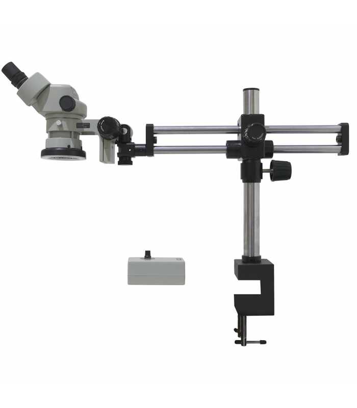 Aven Tools SPZH-135 [SPZH135-209-536] Stereo Zoom Binocular Microscope on Dual Arm Boom Stand with Integrated Ring Light, 21x to 135x Magnification