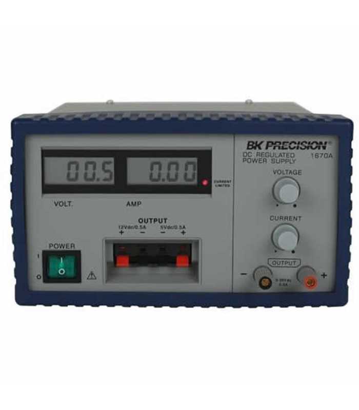 BK Precision 1670A [1670A-230V] Triple-Output DC Power Supply, 30V/3A, 12V/0.5A, 5V/0.5A, 230VAC Line Input