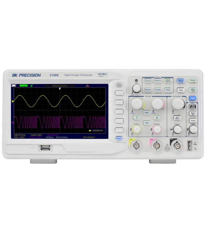 BK Precision 2190E [2190E-230V] 100 MHz, 1 GSa/s, 2-Ch LAN Digital Storage Oscilloscope, 230V Line Input