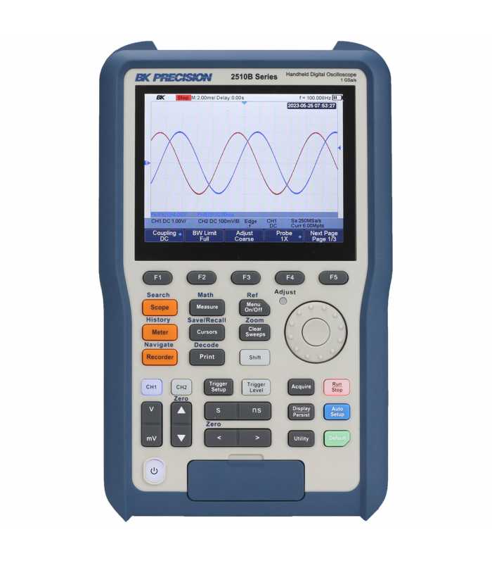 BK Precision 2511B [2511B-230V] 100 MHz, 2-Channel, Handheld Digital Storage Oscilloscope (Non-Isolated), 230V Line Input