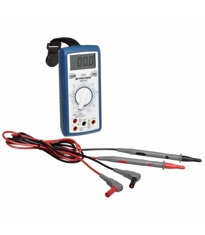 BK Precision 2704C KIT Manual Ranging Digital Multimeter with Transistor Test Kit and Test Leads