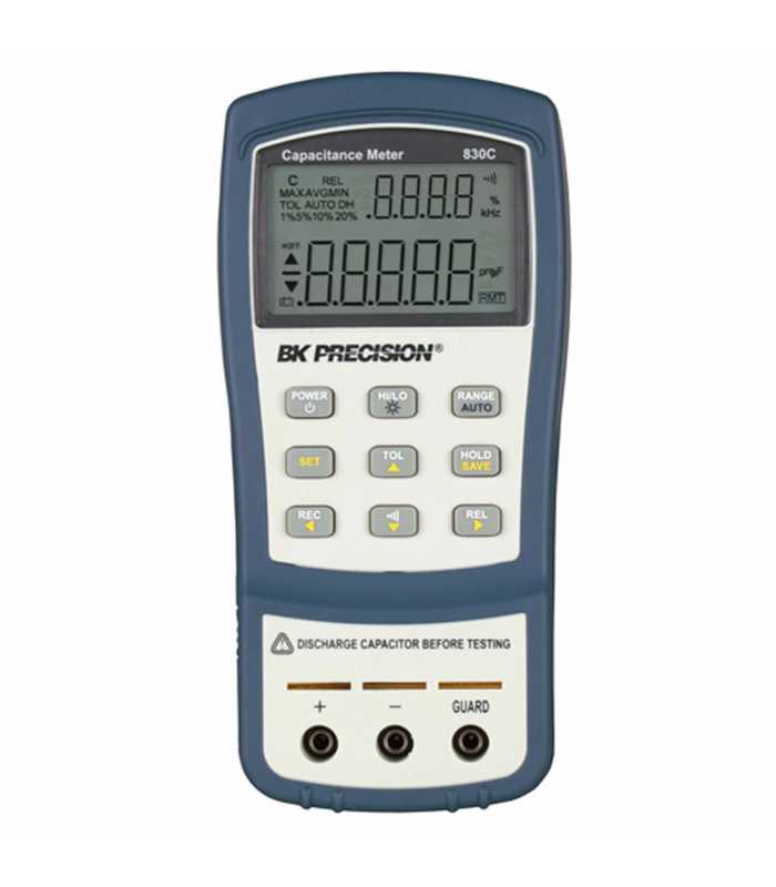 BK Precision 830C Dual-Display Handheld Capacitance Meter, 11,000-Count, 200 mF, 220VAC Line Input