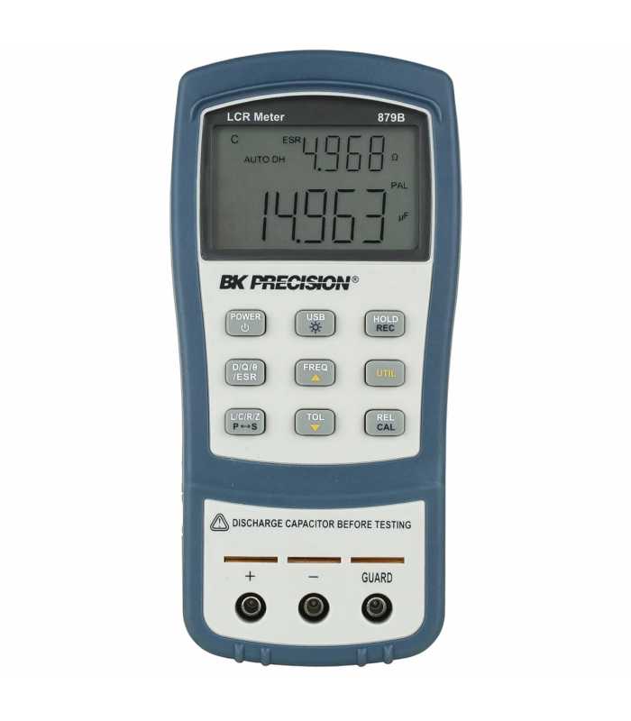 BK Precision 879B [879B-220V] Dual-Display Handheld LCR Meter with ESR Measurement and USB Interface, 220VAC Line Input