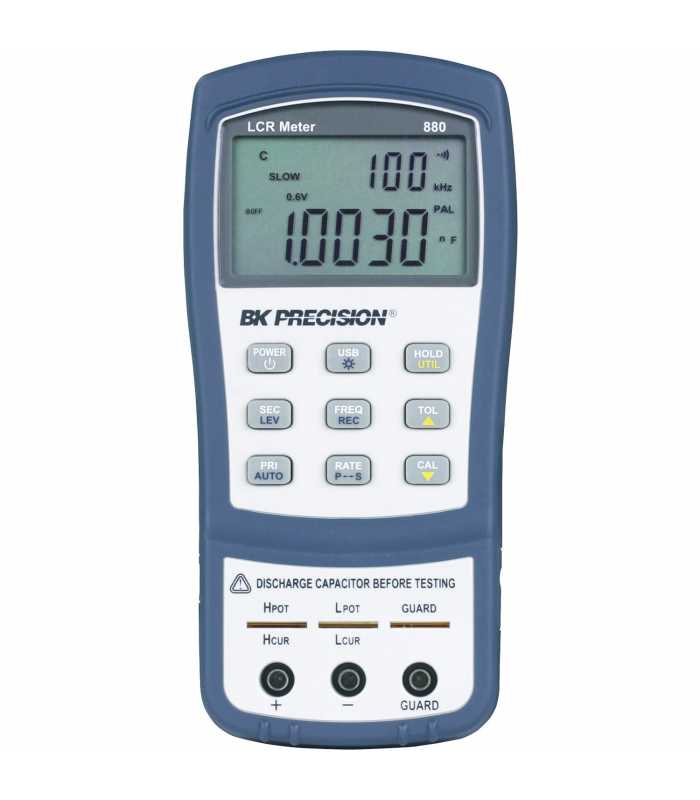 BK Precision 880 [880-220V] Dual-Display Handheld LCR Meter, 40,000 Count, 100 kHz, 220VAC Line Input