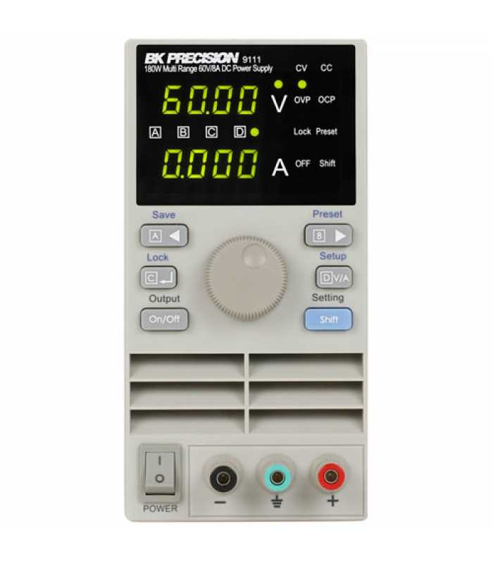 BK Precision 9110 [9110-220V] Programmable Multi-Range Digital DC Power Supply, 60V/5A, 100W, 220VAC Line Input
