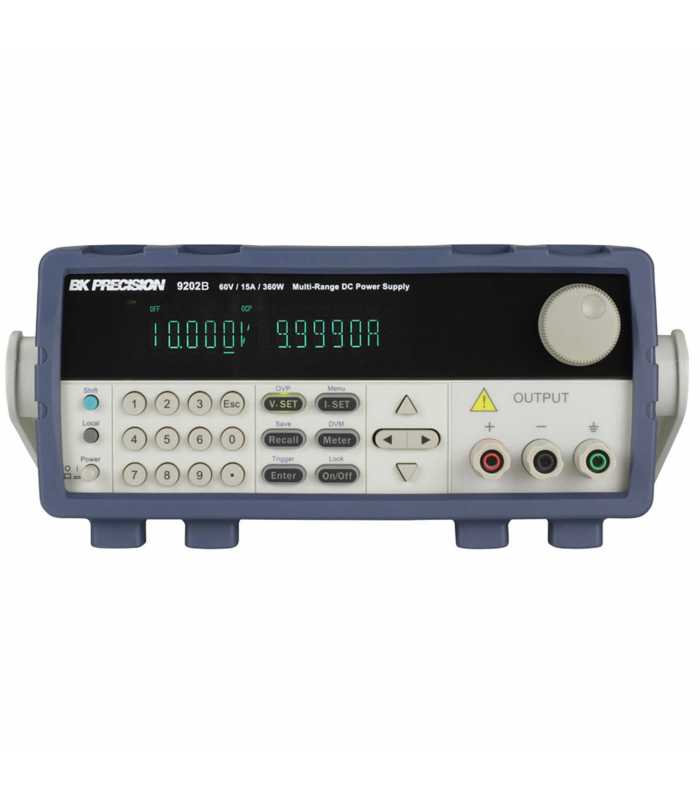 BK Precision 9202B [9202B-220V] Programmable Multi-Range DC Power Supply, 60V/15A, 360W, USB, RS-2312, 220VAC Line Input