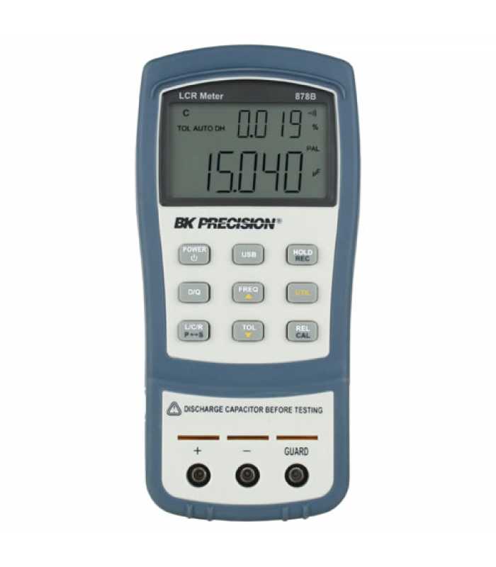 BK Precision 879B [879B-220V] Dual-Display Handheld LCR Meter with ESR Measurement and USB Interface, 220VAC Line Input