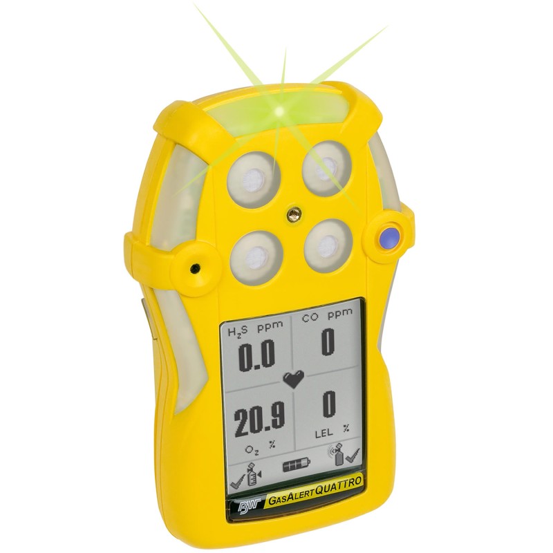 BW Technologies GasAlertQuattro [QT-X000-R-Y-NA] 1-Gas Detector with ...
