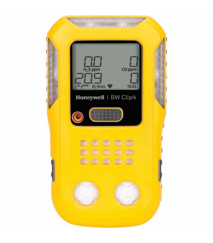 BW Technologies BW Clip4 [BWC4-Y-E] 4-Gas Detector, Oxygen, Combustible Gases, Hydrogen Sulfide, Carbon Monoxide (O2, LEL, H2S, CO), Europe - Yellow