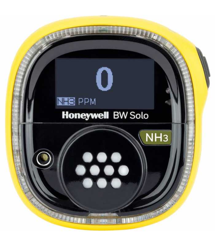 BW Technologies BW Solo [BWS1-A2-Y] Single-Gas Detector, Ammonia, Extended Range (NH3) Wireless - Yellow