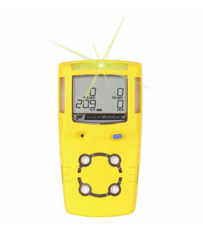 BW Technologies GasAlert MicroClip XL [MCXL-000M-Y-NA] 1-Gas Detector, Carbon Monoxide (CO) - Yellow