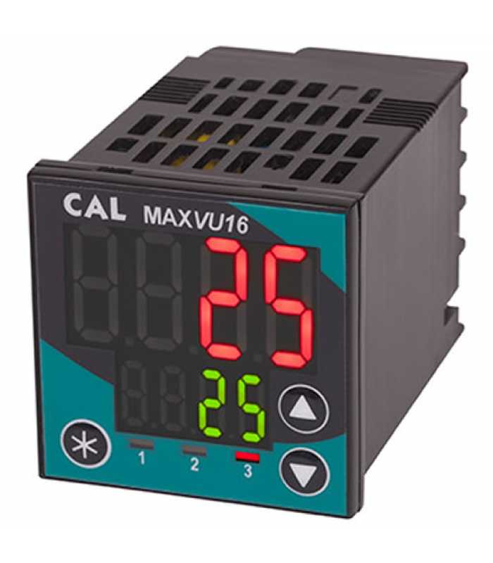 CAL Controls MAXVU16 [MV-160M-AA0C-21U0] Temperature Controller, 1/16 DIN (48 x 48mm), SSR Output 1, SSR Output 2, RS485, 100 to 240 VAC
