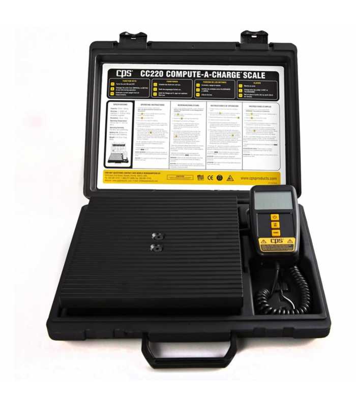 CPS CC220 [CC220] Compute-a-Charge Refrigerant Recovery Scale, 220lb (100kg) Capacity, with Remote