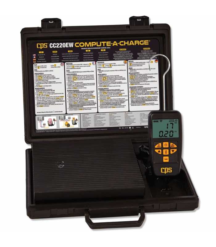 CPS CC220EW [CC220EW] Compute-a-Charge Enhanced Wireless Refrigerant Recovery Scale, 220 lb (100 kg) Capacity