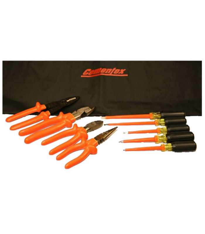 Cementex TR9BEKCA [TR-9BEK-CA] 9-Piece Basic Electrician's Tool Kit with Robertson Screwdriver and Tool Roll Pouch 9