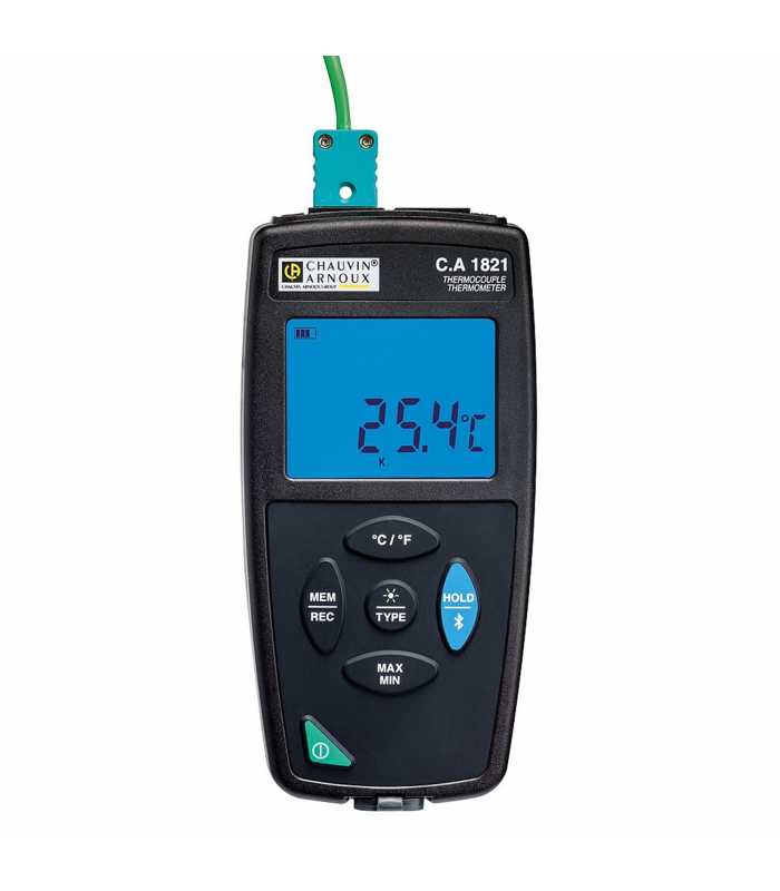 Chauvin Arnoux CA 1821 [P01654821] 1-Channel Thermometer Data Logger, -200 °C to 1372 °C Sensor Type J, K, T, N, E, R, S