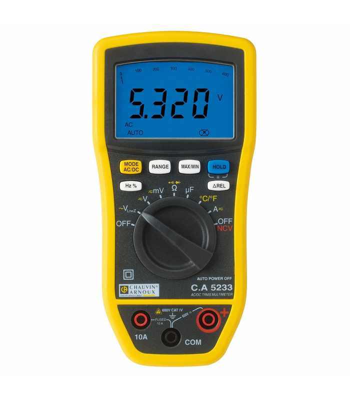 Chauvin Arnoux CA 5233 [P01196733] 600V AC/DC True RMS Digital Multimeter with Type K Adaptor